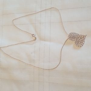 PENDANT W/CHAIN ♥️Rose Gold over 925 SS.Diamond Simulants NWOT J#45